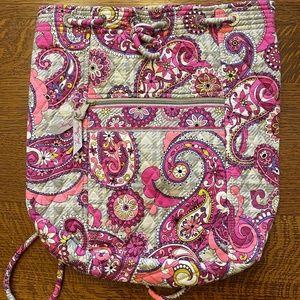Vera Bradley pink paisley string bag